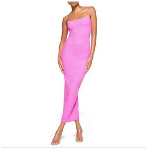 Skims Fits Everybody Long Slip Dress- neon orchid NWT XS